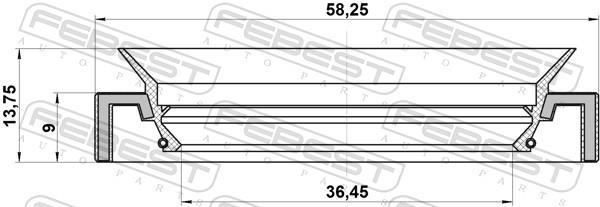 Bague d'étanchéité, arbre de transmission FEBEST 95HAY-38580914C