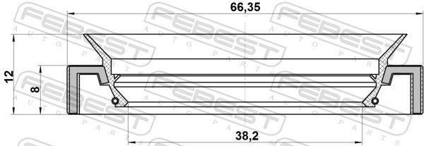 Bague d'étanchéité, arbre de transmission FEBEST 95HAY-40660812R