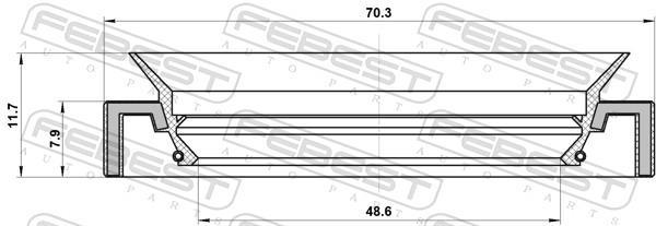 Retén, eje transmisión FEBEST 95HAY-50700812R