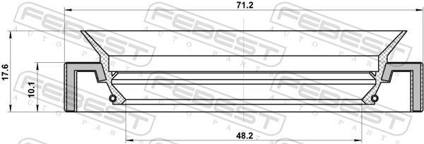 Bague d'étanchéité, arbre de transmission FEBEST 95HAY-50711017R