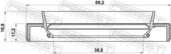 Bague d'étanchéité, arbre de transmission FEBEST 95HBS-40591119R