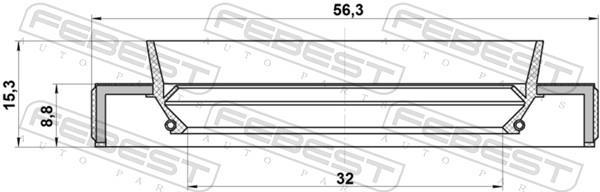 Bague d'étanchéité, arbre de transmission FEBEST 95HBY-34560915L