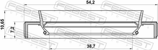 Bague d'étanchéité, arbre de transmission FEBEST 95HBY-40540711R