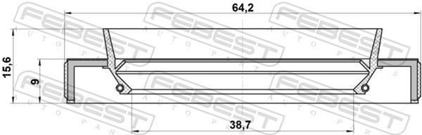 Bague d'étanchéité, arbre de transmission FEBEST 95HBY-40640916R