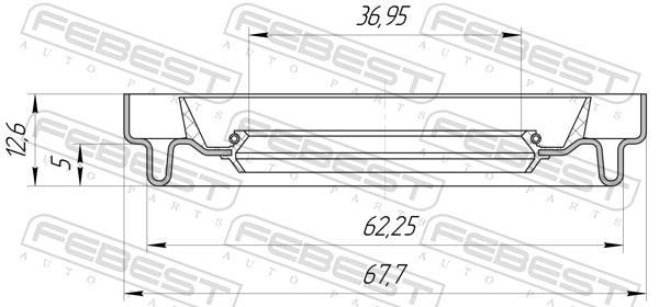 Bague d'étanchéité, arbre de transmission FEBEST 95HDS-38620513X