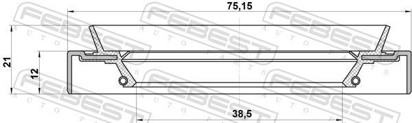 Bague d'étanchéité, arbre de transmission FEBEST 95HDS-40751221R
