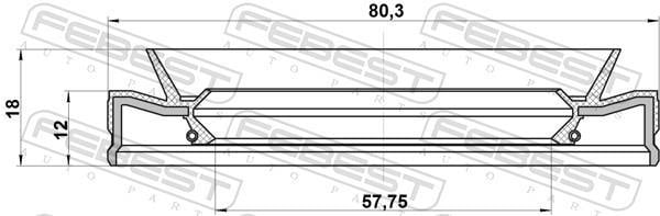 Bague d'étanchéité, arbre de transmission FEBEST 95HEY-59801218R