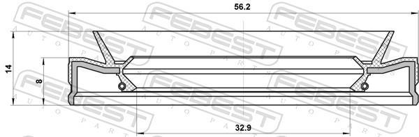 Retén, eje transmisión FEBEST ref. 95HFS-34560814C