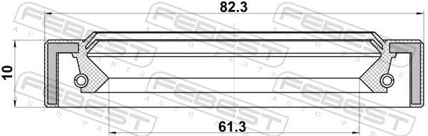 Bague d'étanchéité, arbre de transmission FEBEST 95IAS-63821010R