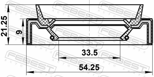 Bague d'étanchéité, arbre de transmission FEBEST 95JAS-32540921R
