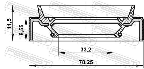 Bague d'étanchéité, arbre de transmission FEBEST 95JBS-35780912X