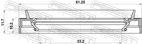 Bague d'étanchéité, arbre de transmission FEBEST 95JES-35611012C
