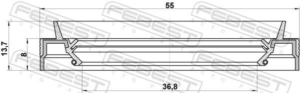 Bague d'étanchéité, arbre de transmission FEBEST 95JES-38550814X