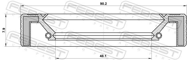 Retén, eje transmisión FEBEST ref. 95LAY-50900808R