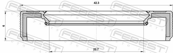 Retén, eje transmisión FEBEST ref. 95LBY-24420606R
