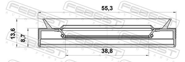 Bague d'étanchéité, arbre de transmission FEBEST 95PES-40550914C