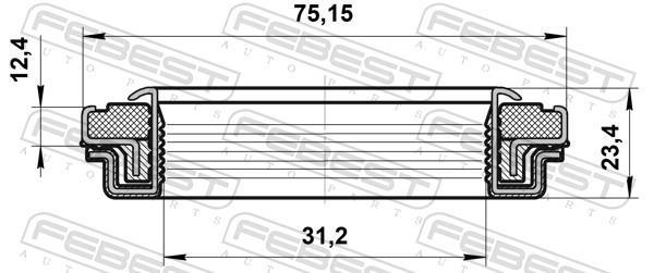 Bague d'étanchéité, arbre de transmission FEBEST 95RFW-32751223X