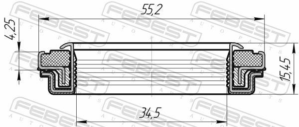 Bague d'étanchéité, arbre de transmission FEBEST 95RFW-35550416X