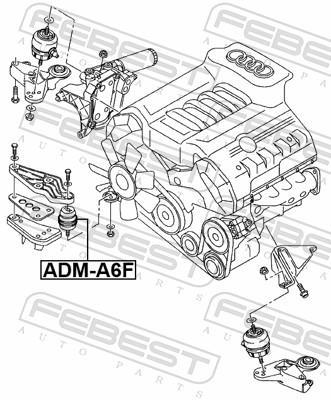 Support moteur (Silent bloc moteur) FEBEST ref. ADM-A6F