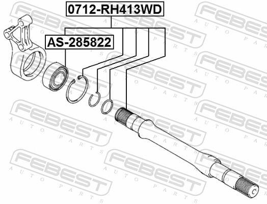 Palier, arbre moteur FEBEST ref. AS-285822