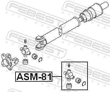 Articulación, árbol longitudinal FEBEST ref. ASM-81