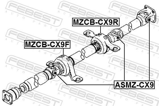 Articulação, veio longitudinal FEBEST ref. ASMZ-CX9