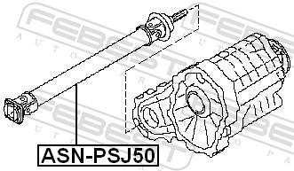 Arbre de transmission, entraînement essieux FEBEST ASN-PSJ50