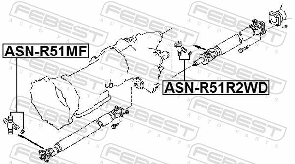 Joint, arbre longitudinal FEBEST ASN-R51MF