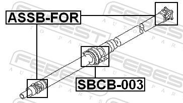 Articulação, veio longitudinal FEBEST ref. ASSB-FOR