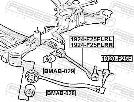 Silent bloc de suspension FEBEST BMAB-029