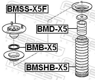 Rolamento copo de suspensão FEBEST BMB-X5