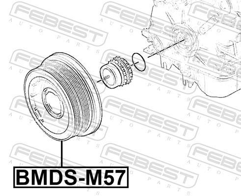 Poulie damper (Poulie de vilebrequin) FEBEST BMDS-M57