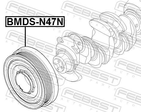 Poulie damper (Poulie de vilebrequin) FEBEST ref. BMDS-N47N