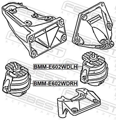 Support moteur (Silent bloc moteur) FEBEST ref. BMM-E602WDLH