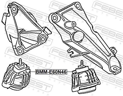 Support moteur (Silent bloc moteur) FEBEST BMM-E60N46