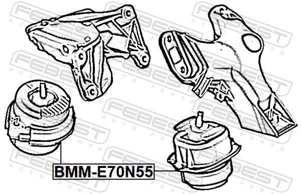 Support moteur (Silent bloc moteur) FEBEST BMM-E70N55