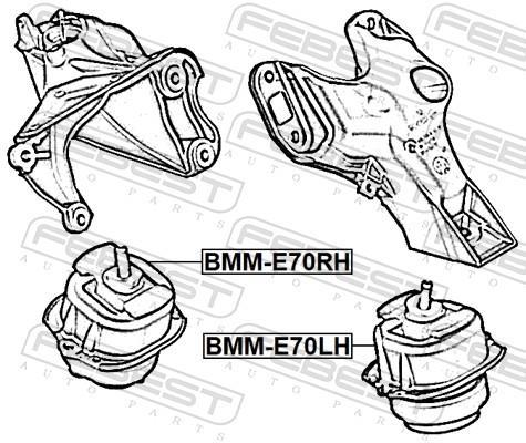 Support moteur (Silent bloc moteur) FEBEST BMM-E70RH