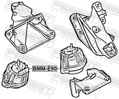 Support moteur (Silent bloc moteur) FEBEST ref. BMM-E90