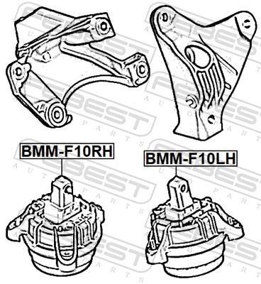 Support moteur (Silent bloc moteur) FEBEST ref. BMM-F10RH