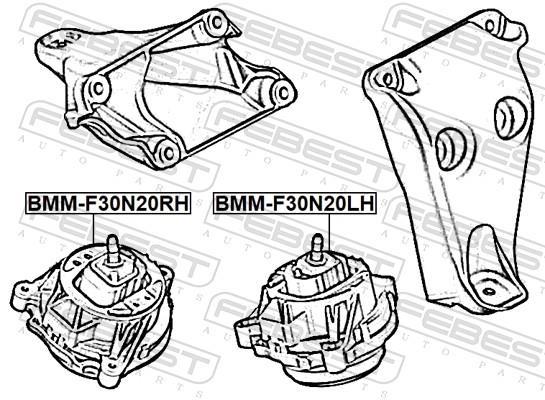 Support moteur (Silent bloc moteur) FEBEST ref. BMM-F30N20RH