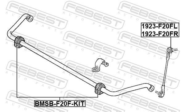 Suspension, stabilisateur FEBEST ref. BMSB-F20F-KIT