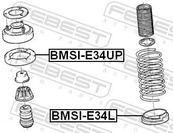 Patin de ressort (Support ressort) FEBEST ref. BMSI-E34L