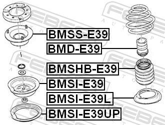 Patin de ressort (Support ressort) FEBEST ref. BMSI-E39L