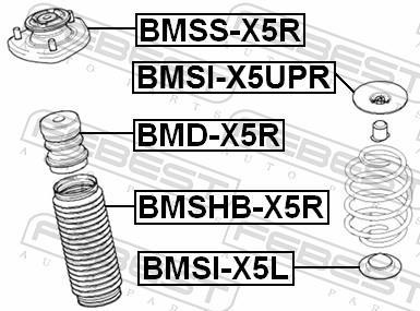 Patin de ressort (Support ressort) FEBEST ref. BMSI-X5L