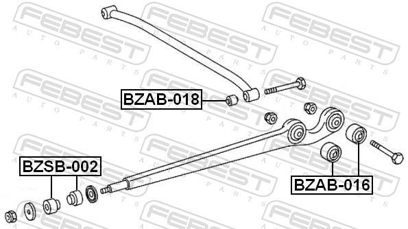 Silent bloc de suspension FEBEST BZAB-016