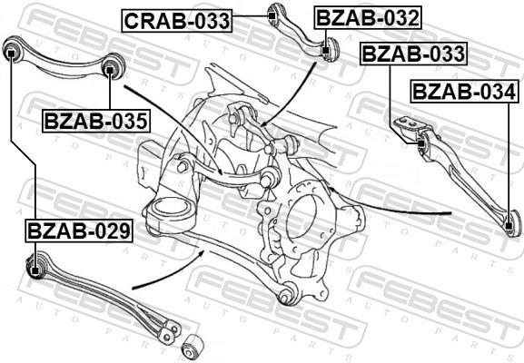 Suspensão, braço oscilante FEBEST ref. BZAB-032