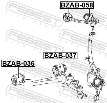 Silent bloc de suspension FEBEST BZAB-058