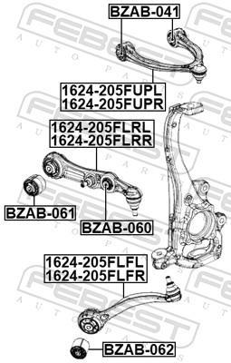 Silent bloc de suspension FEBEST BZAB-061