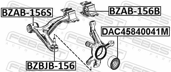 Silent bloc de suspension FEBEST BZAB-156B