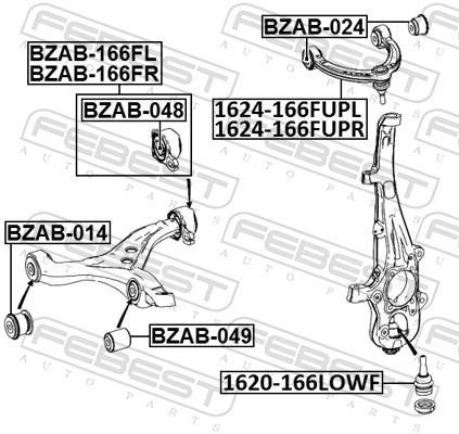 Suspensão, braço oscilante FEBEST BZAB-166FR
